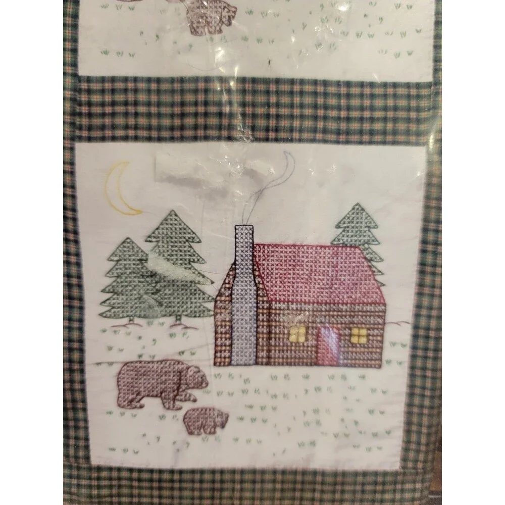 Jack Demsey White Quilt Blocks Log Cabin And Bears Pattern 18